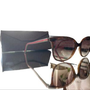 GUCCI RED/GREEN CLASSIC HAVANNA SUNGLASSES